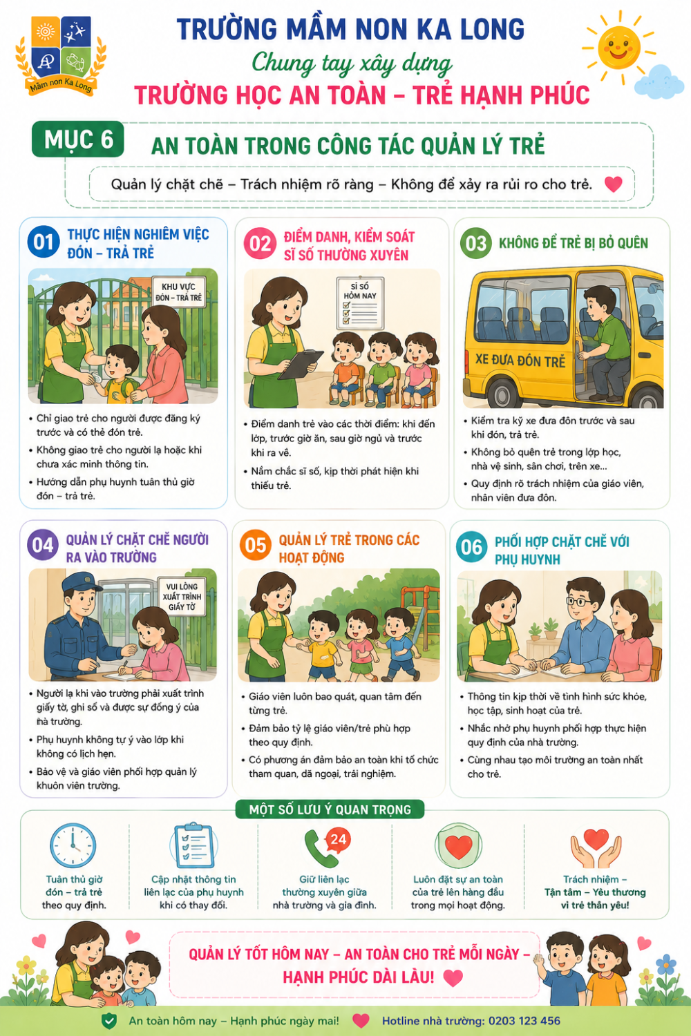 AN toàn công tác quản lý trẻ